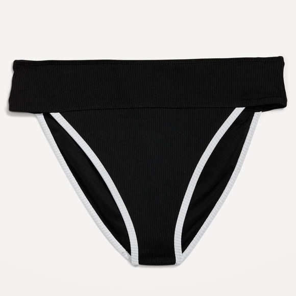 NWT! Black High-Waisted Ribbed French-Cut Bikini Swim Bottoms - Multiple Sizes 💎 - Picture 4 of 9